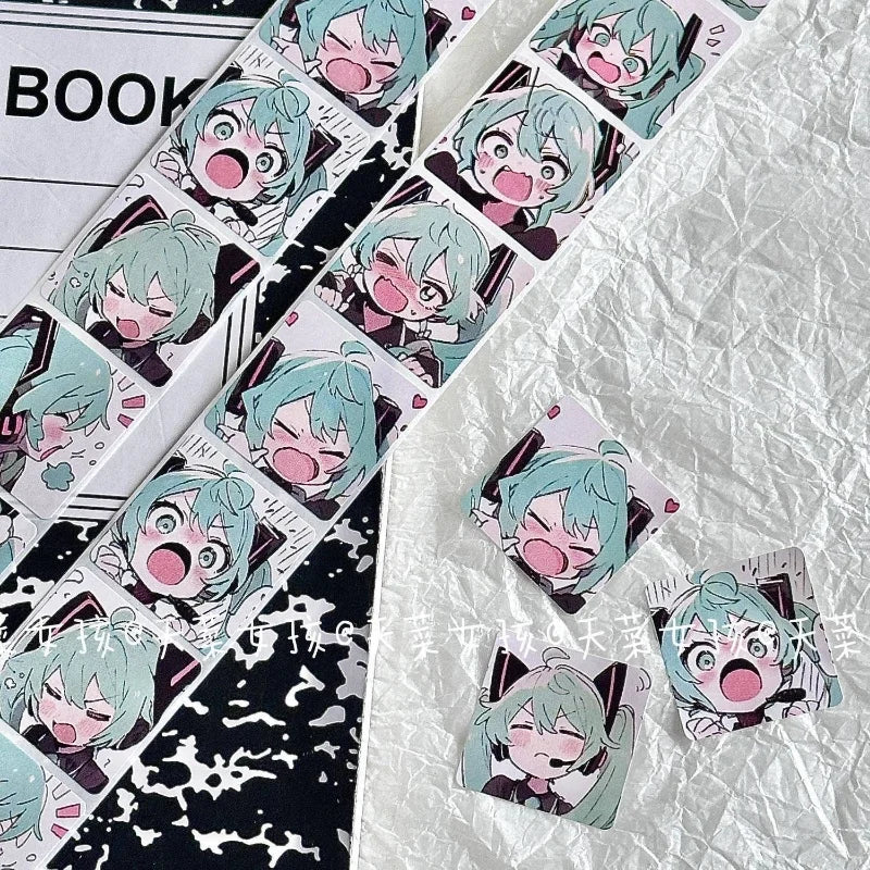 500pcs Hatsune Miku Stickers — 2.5cm Round Cartoon Labels, DIY Craft, Kids Gift & Decoration Supplies