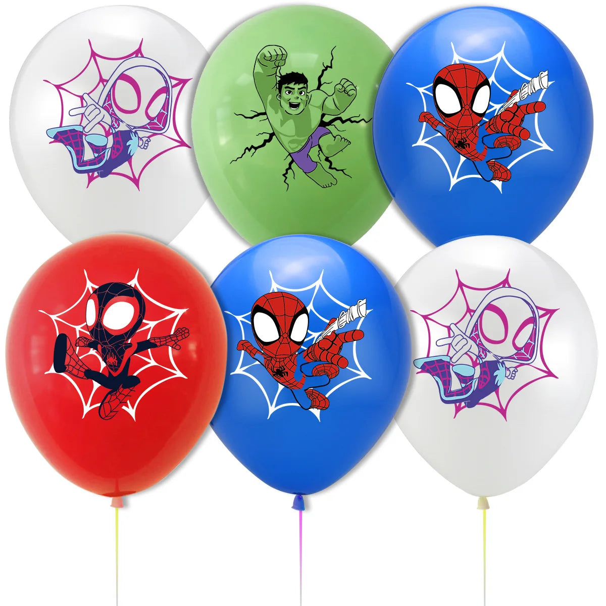 Disney 12" Spiderman Latex Balloons – Across the Spider-Verse Party Supplies for Kids Birthday Decorations