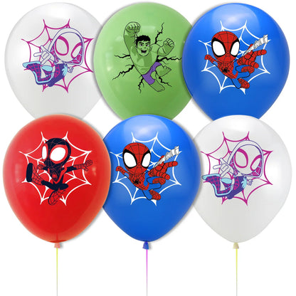 Disney 12" Spiderman Latex Balloons – Across the Spider-Verse Party Supplies for Kids Birthday Decorations