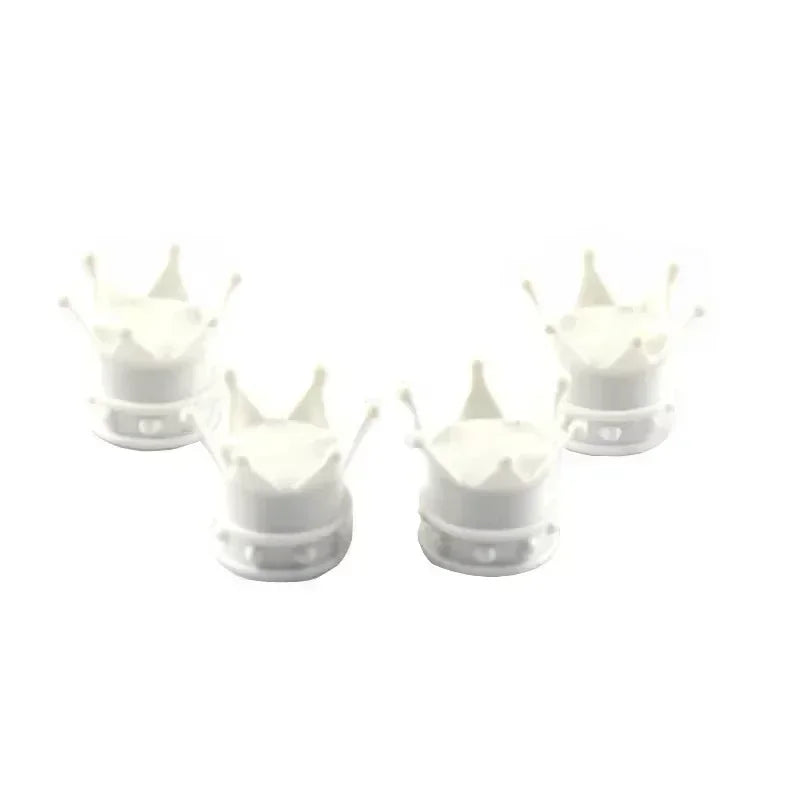 4 Pcs Crown Dice Car Wheel Tire Valve Caps - Universal Tyre Rim Stem Covers | Air Dust & Waterproof | Bling Accessories for Car & Motorcycle