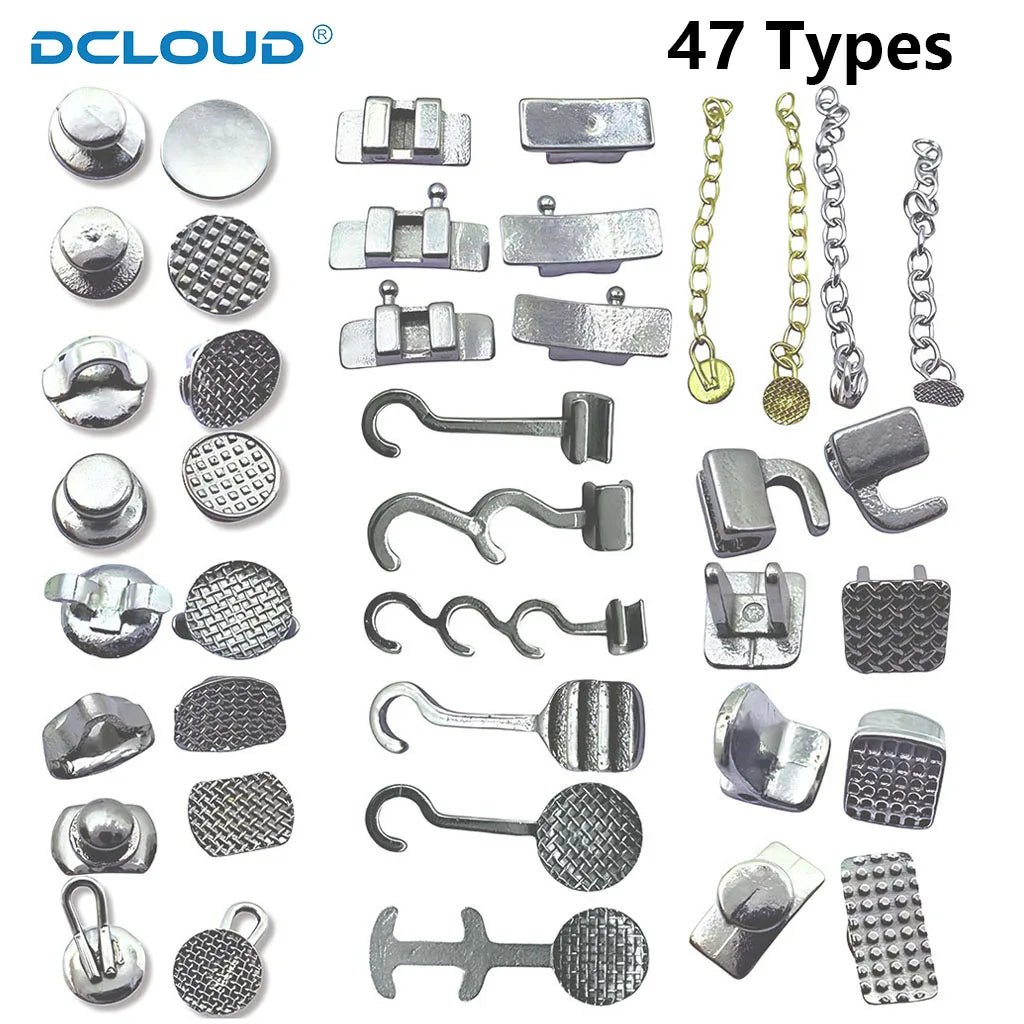 Orthodontic Lingual Button & Crimpable Hook Set – Metal Bondable Dental Traction Eyelets & Accessories for Dentistry Use