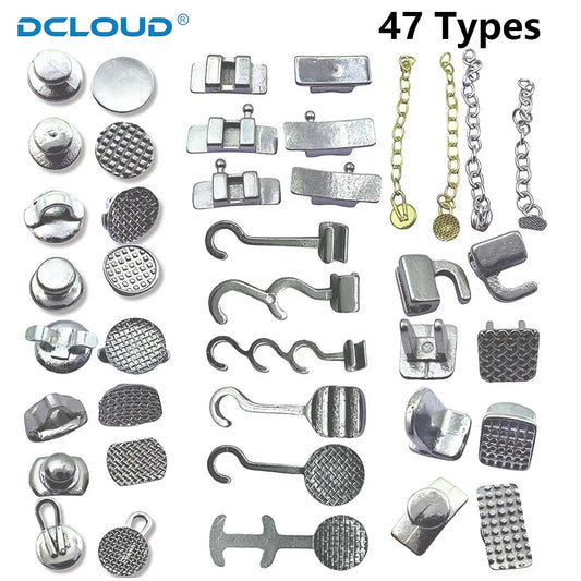 Orthodontic Lingual Button & Crimpable Hook Set – Metal Bondable Dental Traction Eyelets & Accessories for Dentistry Use
