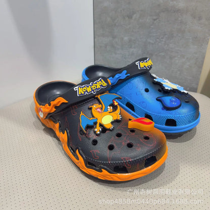 Pokemon Charizard & Blastoise Clogs - Unisex Anime Print Non-Slip Beach Sandals