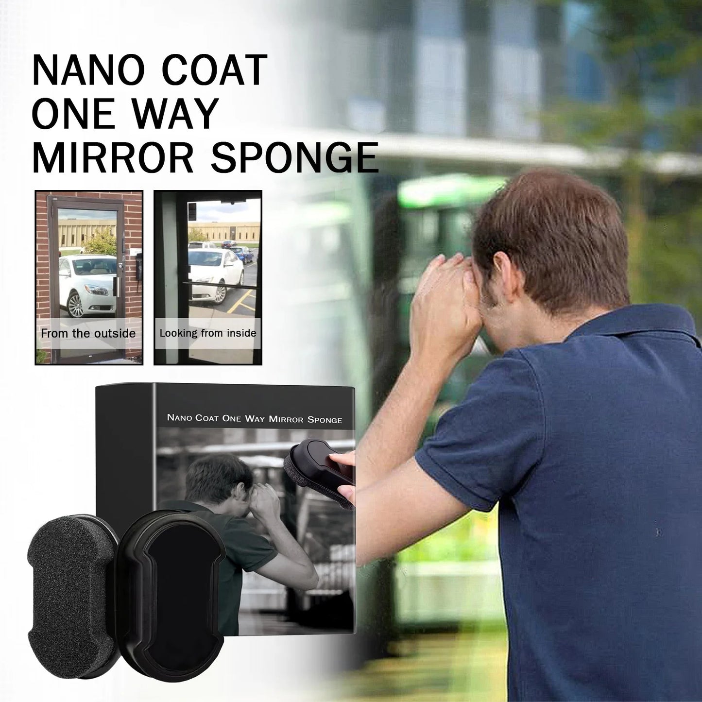 Anti-Peeping Glass Cleaning Sponge – Privacy & Light Isolation for Cars & Home