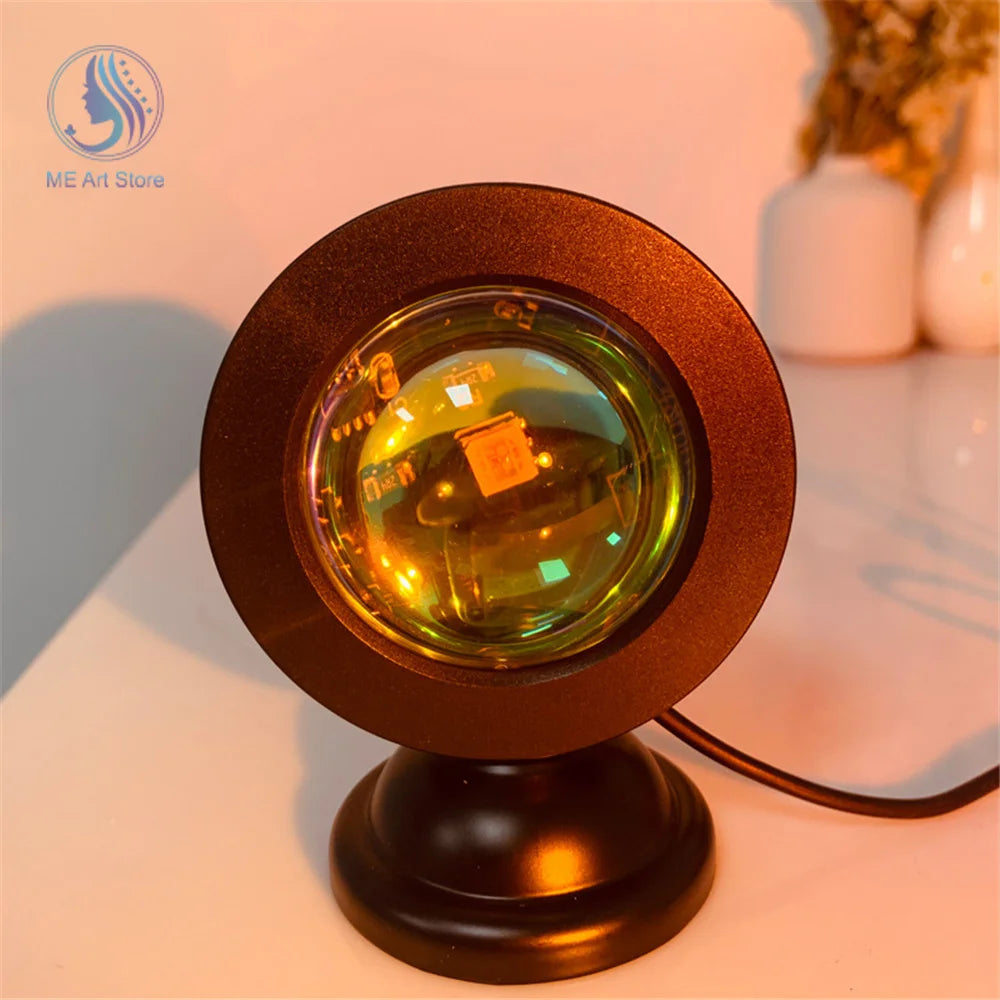 Vibrant Sunset Projection Light – 16-Color Spectrum, USB Remote Control, Dynamic LED Light for Warm Home Ambience