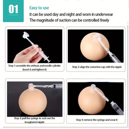 Nipple Inversion Corrector - Gentle Breastfeeding Aid for Flat, Inverted, and Short Nipples