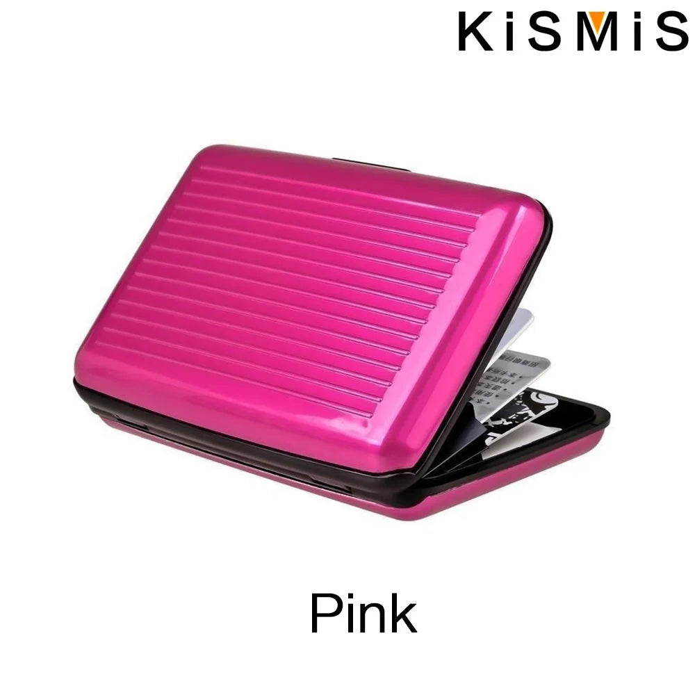KISMIS RFID Metal Wallet – Business ID & Credit Card Protector for Men & Women, Card Holder with Package Box