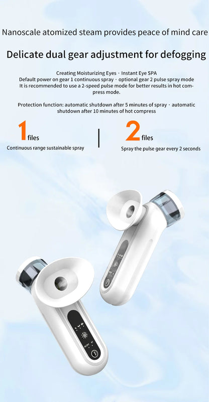 Portable Hot & Cold Eye Mist Sprayer – Nano Hydrating Steam Compress for Eye Care & Fatigue Relief