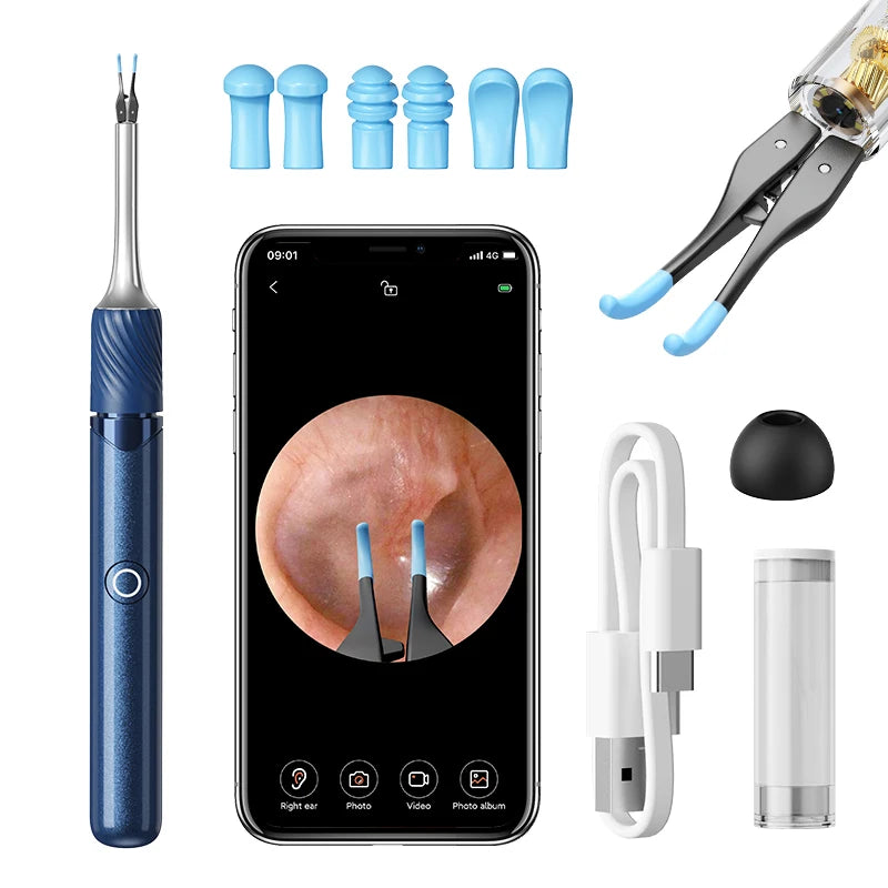 Visual Ear Cleaner with Camera – Ear Wax Removal Tool with 12MP, Ear Pick, Tweezers & 6 Ear Spoons for Ear Care