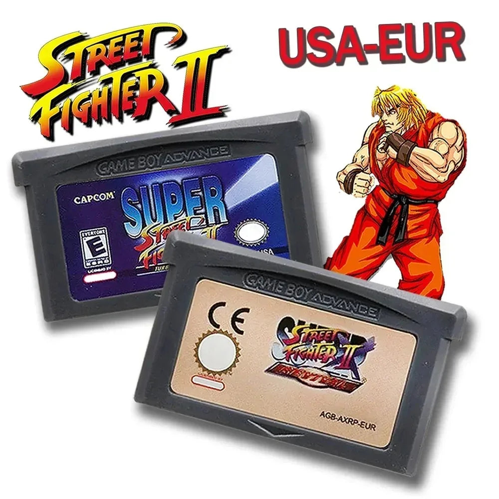 Super Street Fighter II GBA Game Cartridge – 32-bit Retro Console Game Card, English Version for DS/NDSL (USA/EU Edition)