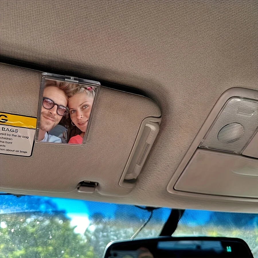 Custom Sun Visor Photo Clip - Personalized Scratch-Resistant Photo Frame with Tool-Free Installation
