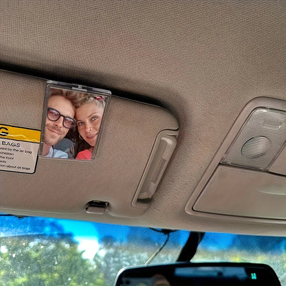 Custom Sun Visor Photo Clip - Personalized Scratch-Resistant Photo Frame with Tool-Free Installation