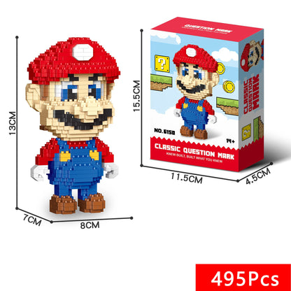 Super Mario Bros Building Block Figures – Mario, Luigi, Yoshi & Bowser Toy Set for Kids