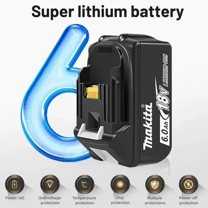 Genuine Makita 6AH BL1860 18V Li-Ion Battery — Replacement for BL1850 & BL1840, Compatible with 18V Screwdrivers, BMS TPCELL