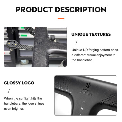 TOSEEK T700 Carbon Road Bike Handlebar - Integrated Di2 Carbon Fiber Drop Bar Bicycle Accessory