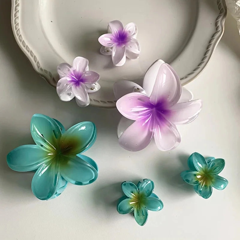 18Pcs Egg Flower Hair Clips | Gradient Candy Color Flowers, Shark Clips for Daily Ponytail Styling