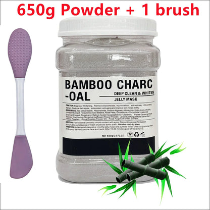 650g Chamomile Hyaluronic Acid Facial Moisturizing Mask Powder with Silicone Brush, Rose Jelly Mask for Skin Elasticity