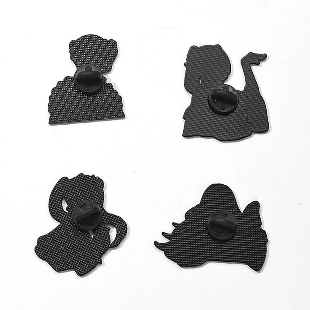 4-Piece Frieren: Beyond Journey’s End Enamel Pin Set - Anime Character Brooches Featuring Frieren, Himmel, Fern, and Stark