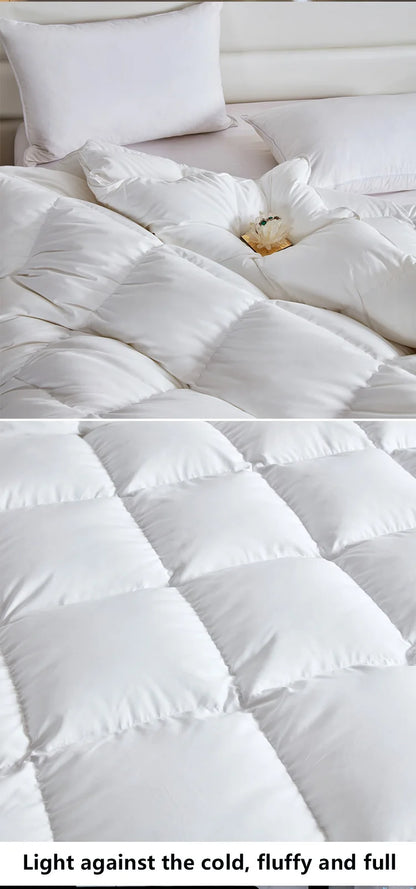 KDJEIKZ Winter Cotton Goose Down Quilt – Five-Star Hotel Duvet, Super Soft & Fluffy for Queen, King & Full Size, All-Season Blanket