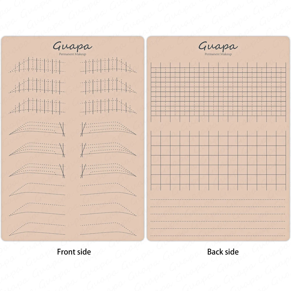 Silicone Practice Skin for Permanent Makeup — Double-Sided Latex Sheet with Brows Design for Hair Stroke Training