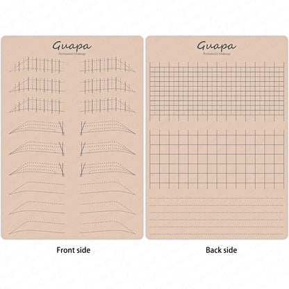 Silicone Practice Skin for Permanent Makeup — Double-Sided Latex Sheet with Brows Design for Hair Stroke Training