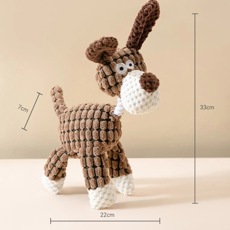 Interactive Pet Sound Toy – Cotton Rope Donkey Plush for Dog & Cat Bite Training, Grey & Brown