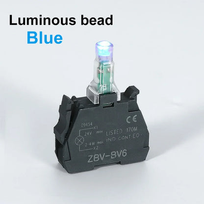 XB4 22mm LED Rotary Selector Switch – 1NO/2NO/1NO1NC Self-Locking 2/3 Position Control Knob 12V/24V/220V 10A Red Green Indicator