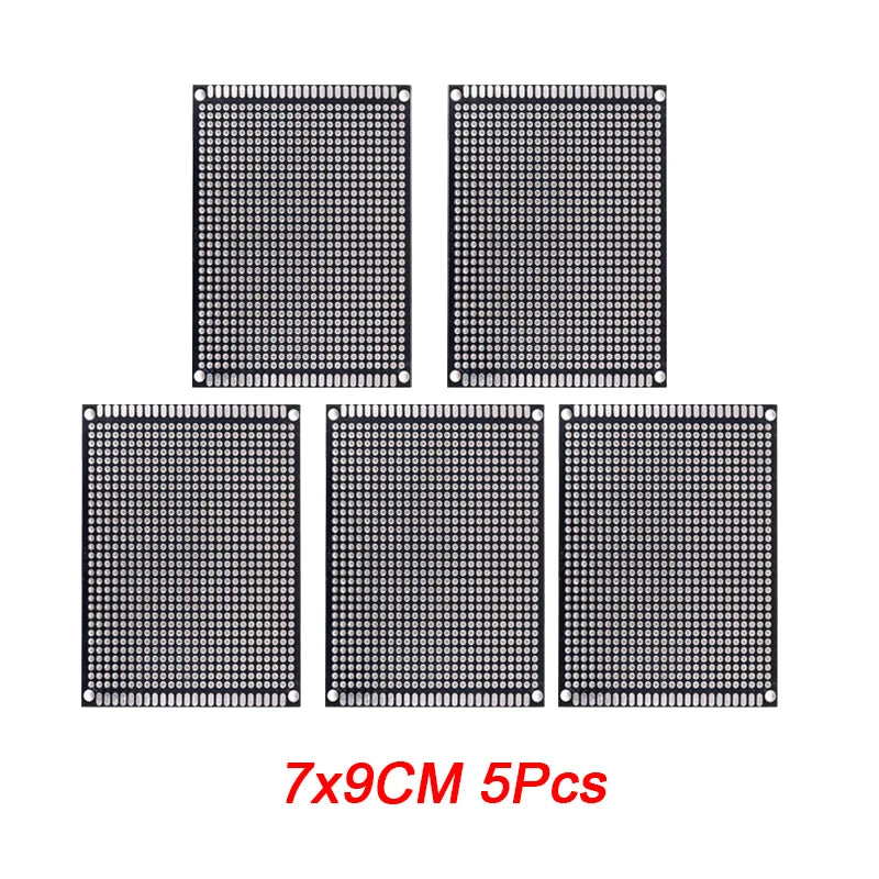 5/10PCS Double-Sided PCB Prototype Boards – Black DIY Circuit Boards 2x8 3x7 4x6 5x7 6x8 7x9cm for Electronics Projects