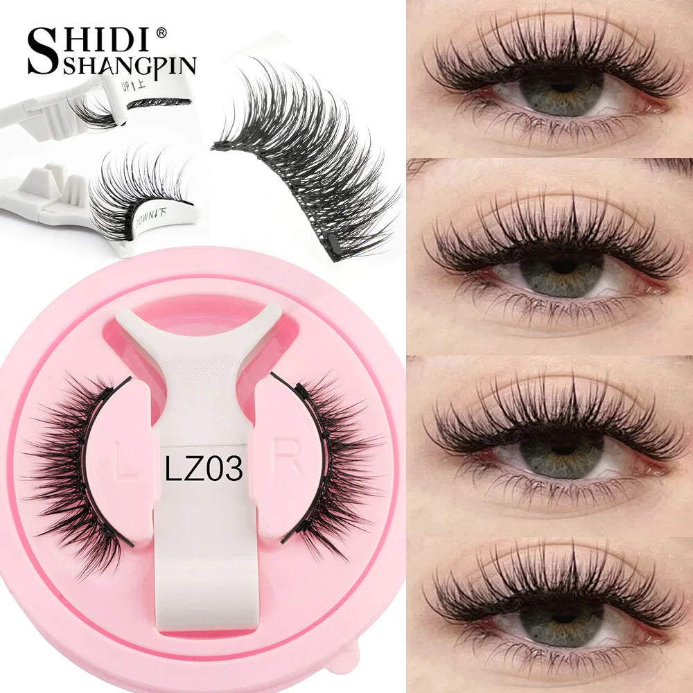 Reusable Magnetic Eyelashes Set – Natural Curly Fluffy False Lashes with Tweezers, No Glue Needed Makeup