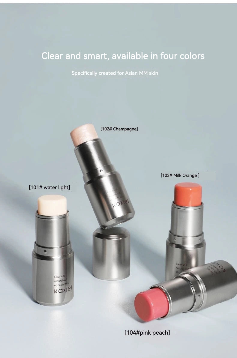 KAXIER High Gloss Stick Highlighter Blush — Waterproof Shimmer Face Contour Illuminator & Brightening Rouge