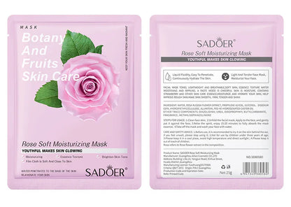 8PCS Natural Plant Facial Masks – Korean Skincare Hydrating, Moisturizing & Firming Face Care Set