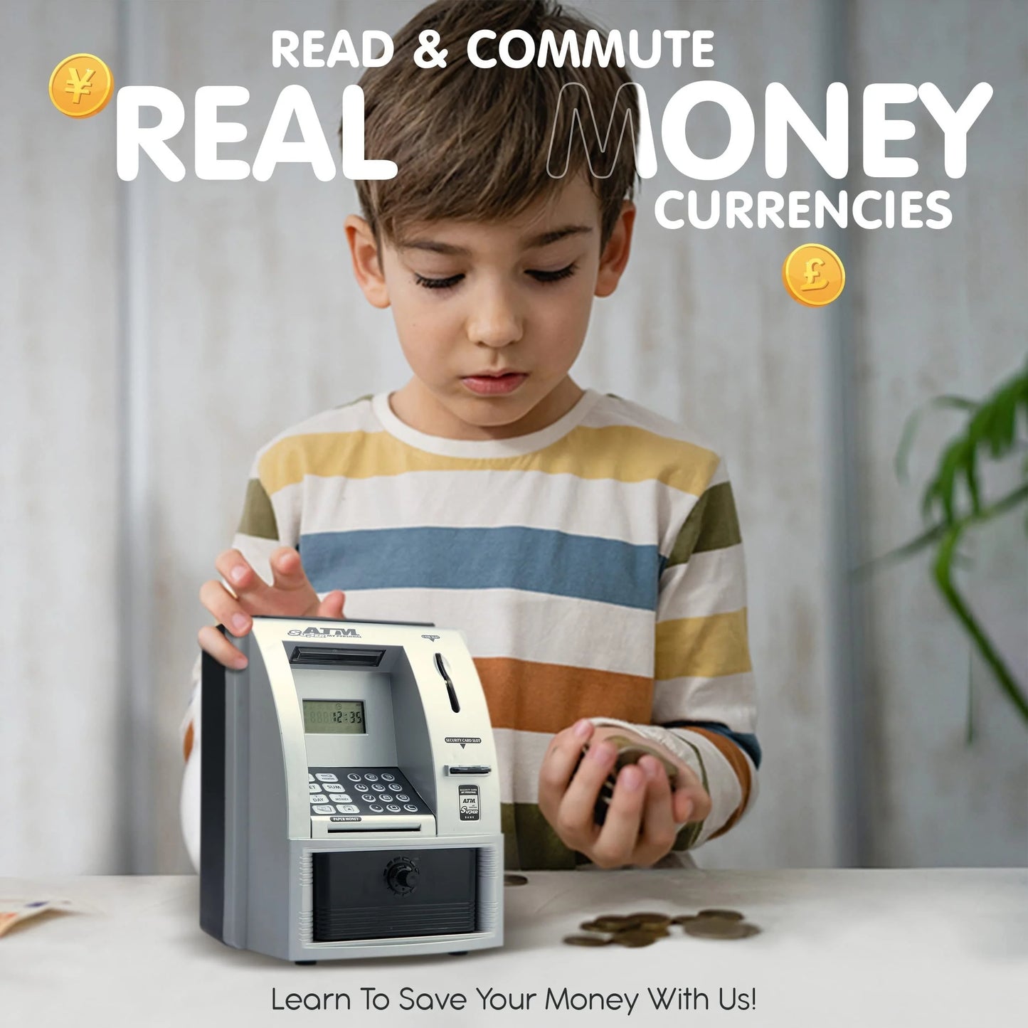 Kiddie Vault Smart Novelty ATM Piggy Bank – Teach Kids Money Management with this Mini ATM Marvel
