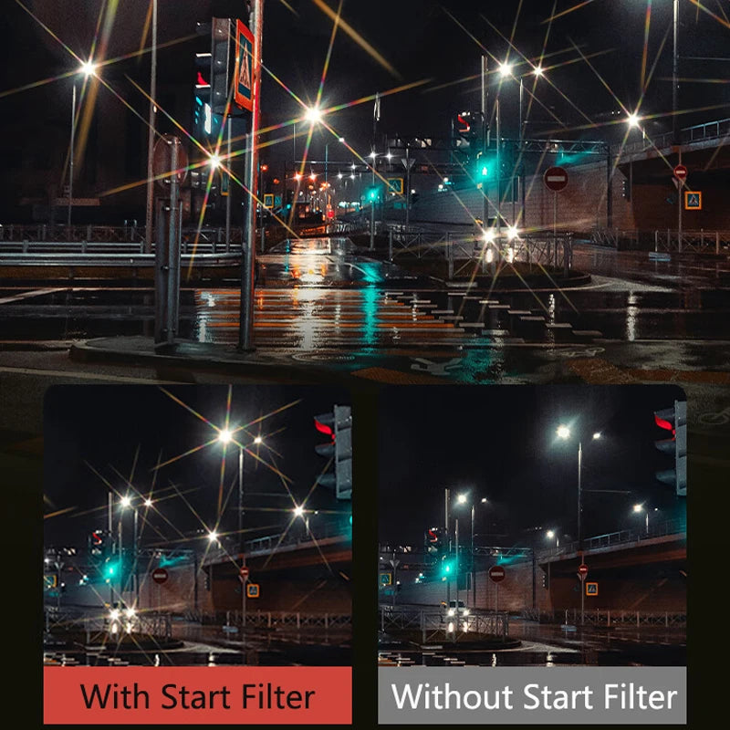 Lightdow 6 Line Star Lens Filter – Available in Sizes 49mm 52 55 58 62 67 72 77 82mm for Canon, Nikon, Sony DSLR Cameras