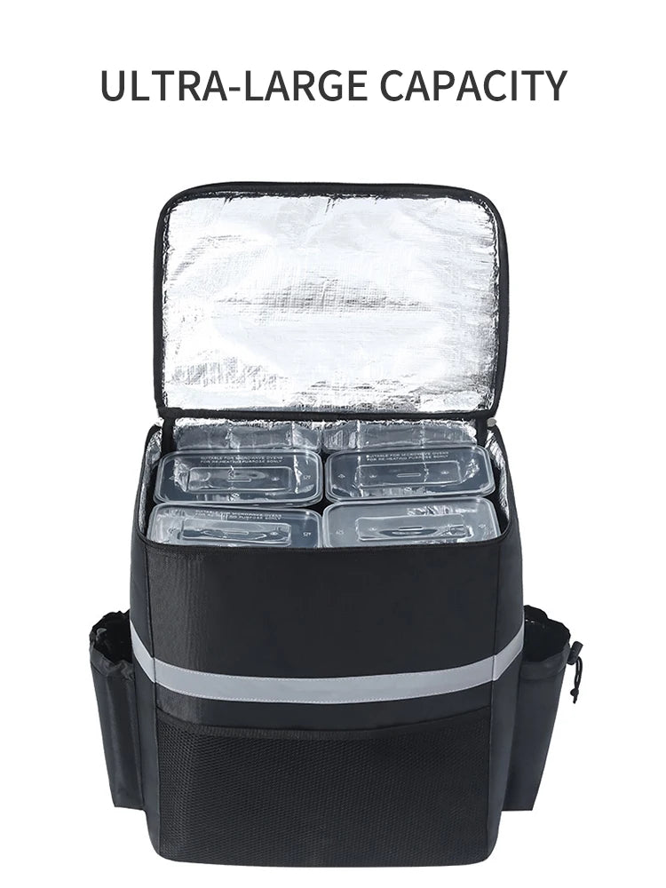 Insulated Delivery Backpack – 30L Thermal Food Bag for Riders, Large Capacity Takeout and Grocery Backpack