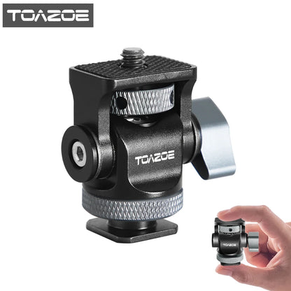 TOAZOE DSLR Camera Monitor Mount – Adjustable Swivel & Tilt Clamp with Cold Shoe Base for Flash & DIY Accessories