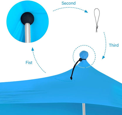 Family Beach Canopy – Large UPF50+ Sunshade Tent with Stability Poles for Beach, Camping, Parties & Picnics