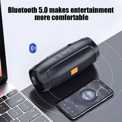 Portable Bluetooth Subwoofer Speaker - Waterproof Wireless Outdoor Stereo Sound Box with FM Radio & TF Card Support