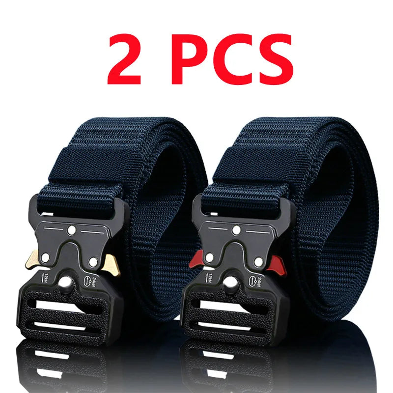 2PCS Men's Tactical Belts – Durable Adjustable Outdoor Hunting & Sports Belt