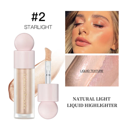 4-Color Liquid Face Highlighter — Bronzer & Contour Shimmer Makeup