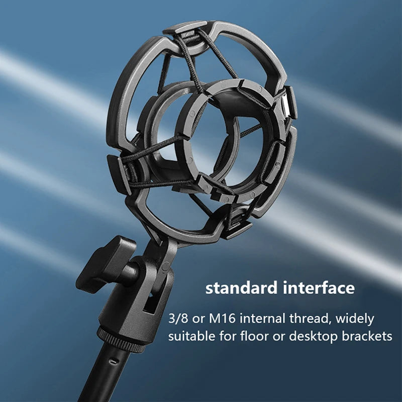 Professional Condenser Microphone Shock Mount - Universal Studio Recording Holder Bracket for Large Diaphragm Mics