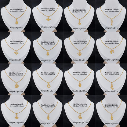 Luxury Gold Stainless Steel Letter Necklace – Minimalist Women’s Jewelry for Daily Wear & Gift