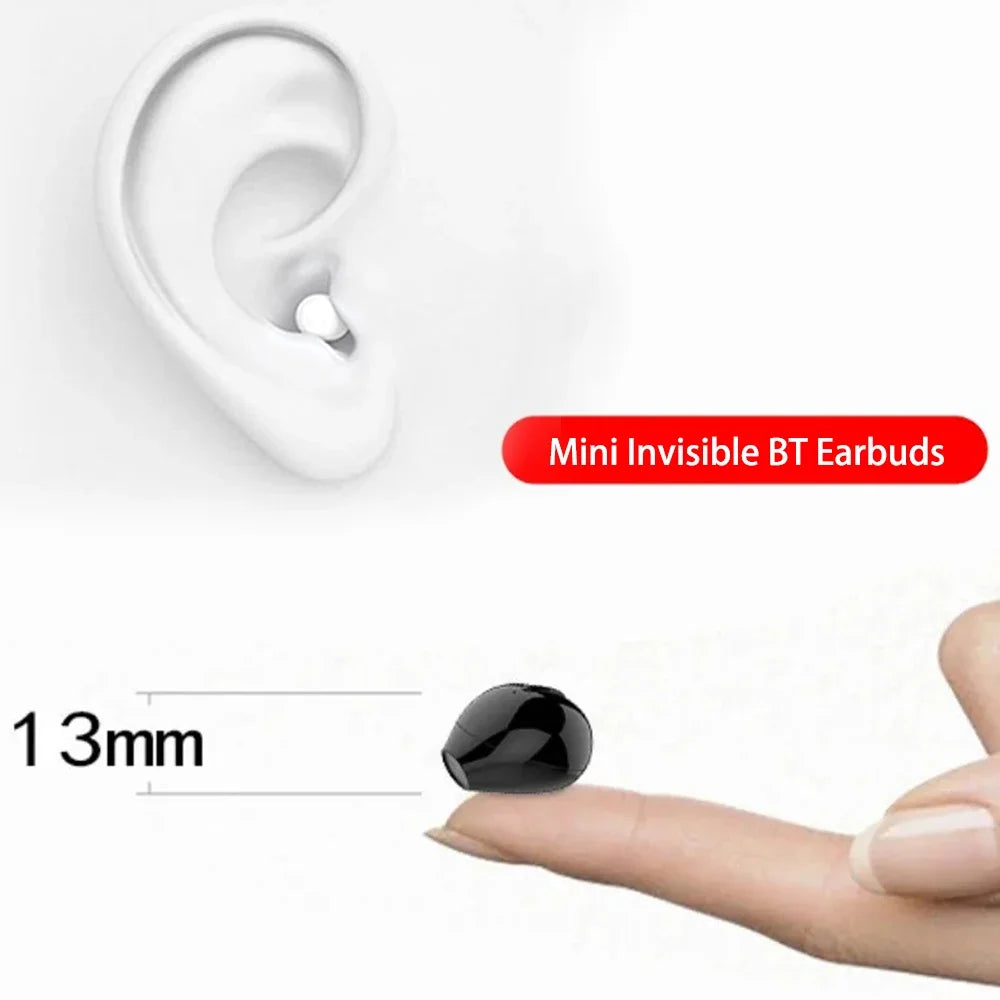 Invisible Mini Bluetooth Earphones V5.2 – TWS In-Ear Wireless Earbuds with Noise Reduction & Mic for Sleep