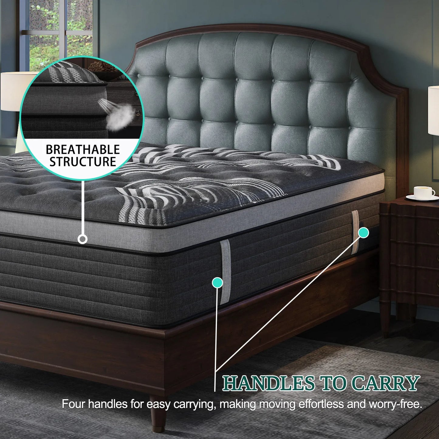 12" Gel Memory Foam Hybrid Mattress - Pocket Spring Medium Firm Bed Mattress in a Box with Motion Isolation