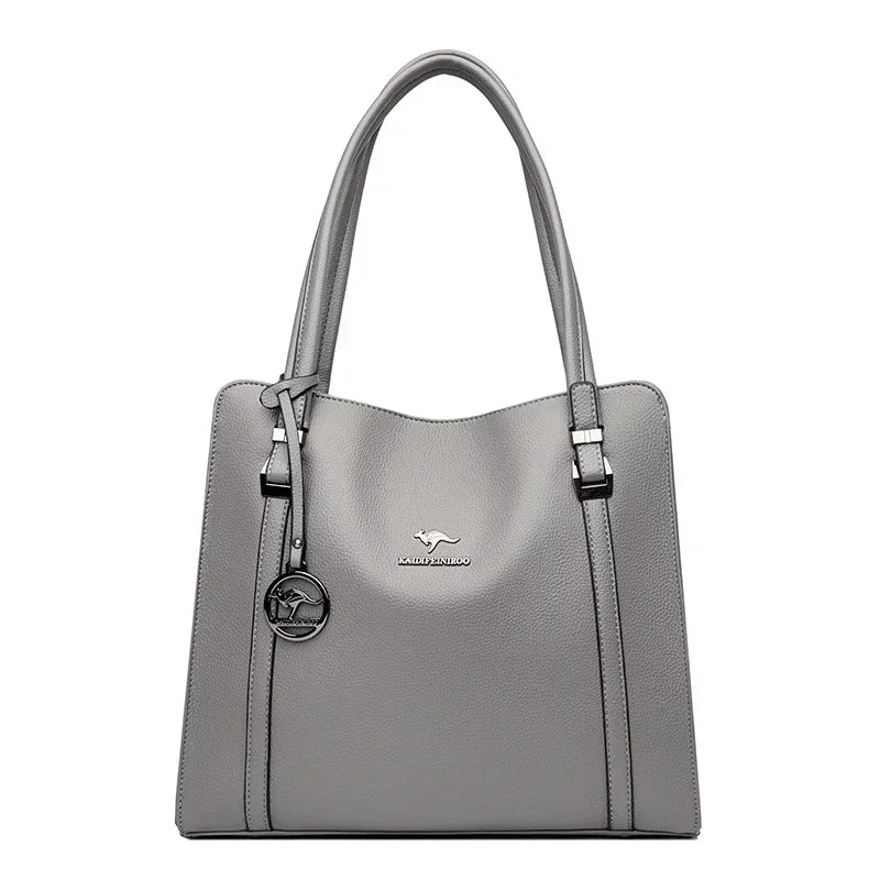 Luxury Women’s Leather Casual Tote Bag – High Quality Large Shoulder & Crossbody Handbag