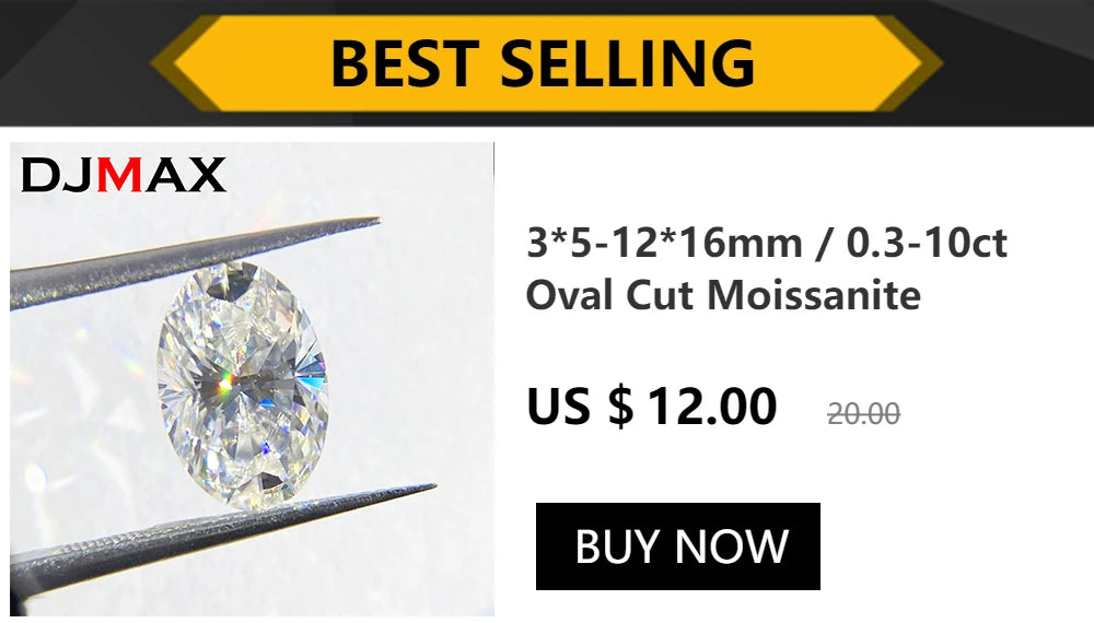 1CT Lab-Grown Moissanite Diamonds – D Color VVS1 Loose Gemstones, Full Size 0.7mm-20mm