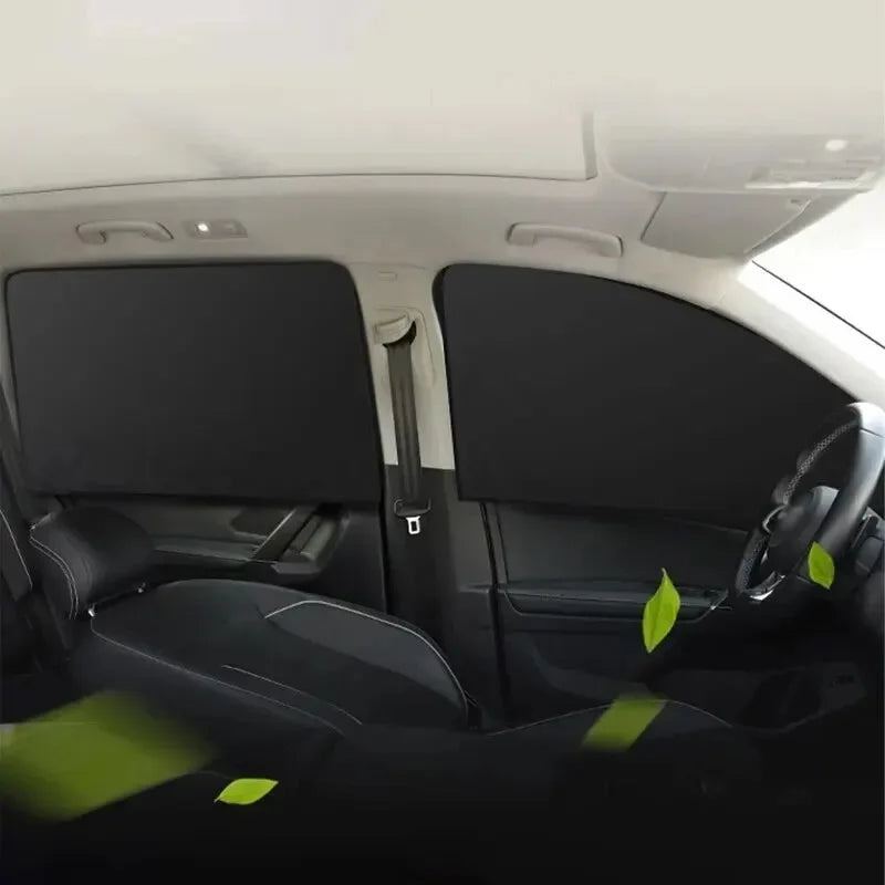 2PCS Magnetic Car Side Window Sun Shades – UV Protection Privacy Curtains, Anti-Glare Sunshade Covers for Front & Rear Windows