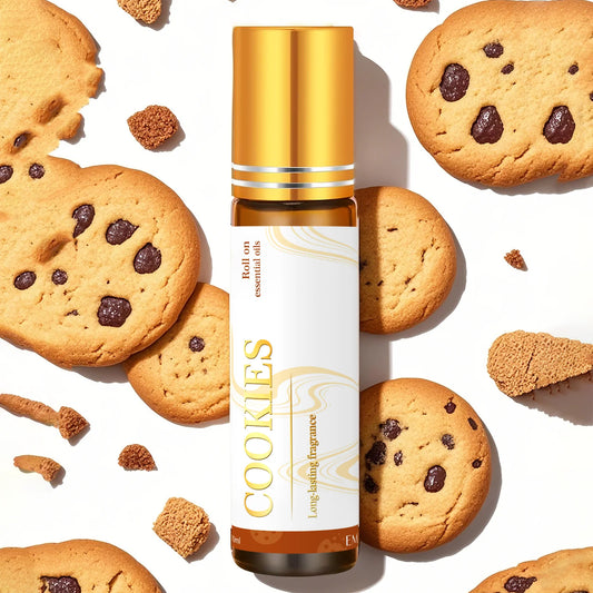 Cookie Scented Essential Oil Roll-On - 10ml Sweet Baked Aroma Aromatherapy for Relaxation Travel & Gift Ideas