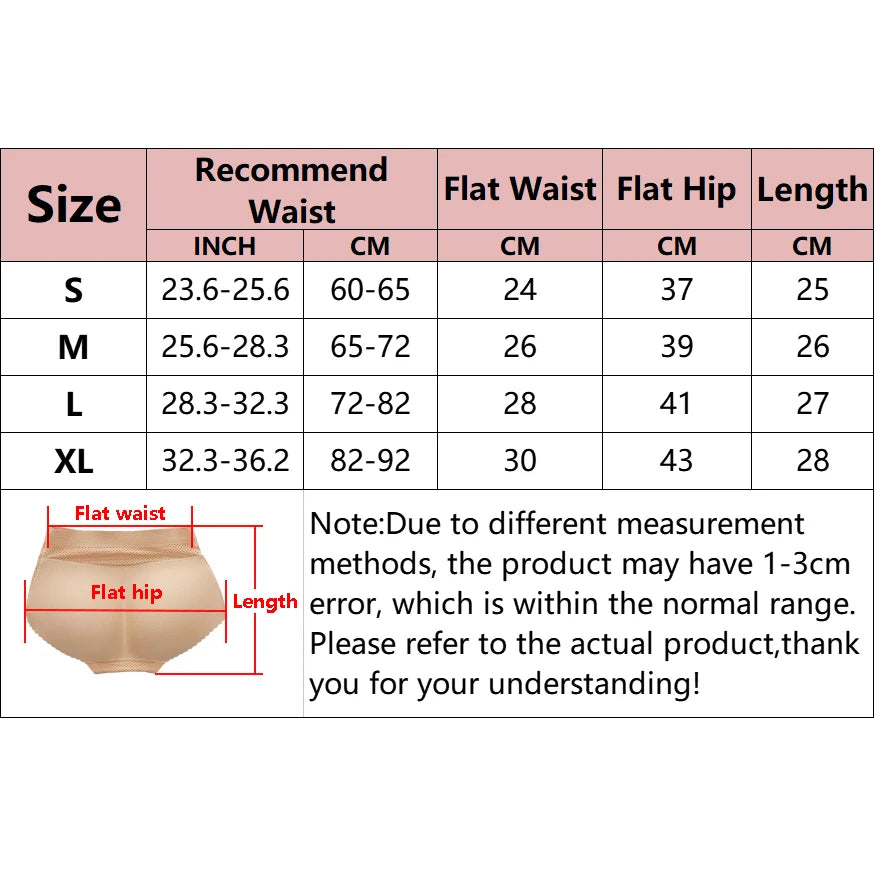 YBFDO Breathable Waist and Hip Butt Pads - Enhancer Shaper Push Up Panties, Seamless Underwear and Butt Lifter for Women