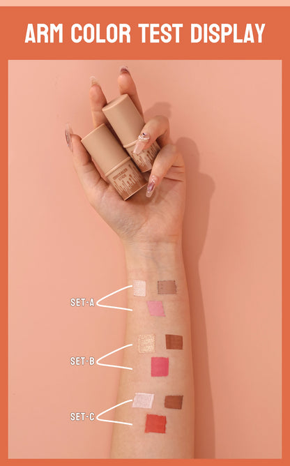 Contour Stick Set – Natural Matte Finish Highlighters & Shadow, Waterproof V-Face Shaping Contour Wand for Face Makeup