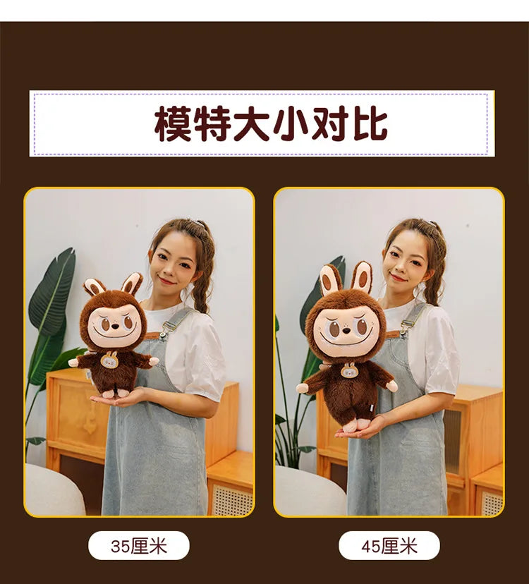 60cm Labubu Cute Rabbit Ragdoll Plush Toy – Soft Mink Fur Cartoon Pillow for Kids Christmas Gift